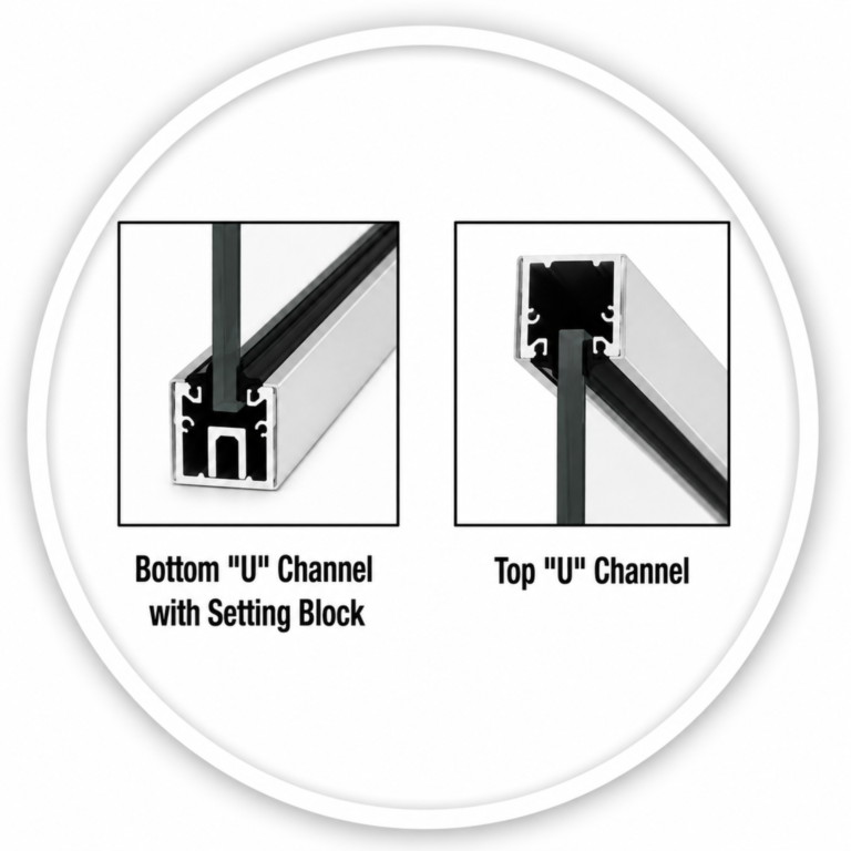 4" x 120" Long Sidelite Rail, Store Front — Brushed Nickel